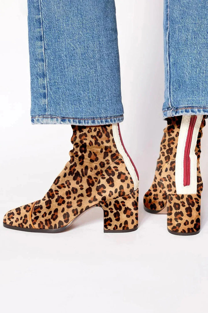 Elegante Damen Stiefeletten für jeden Tag in Leopardenmuster