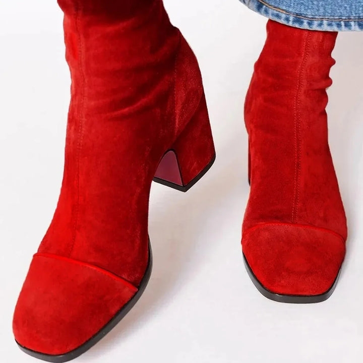 Elegante Damen Stiefeletten für jeden Tag in Rot
