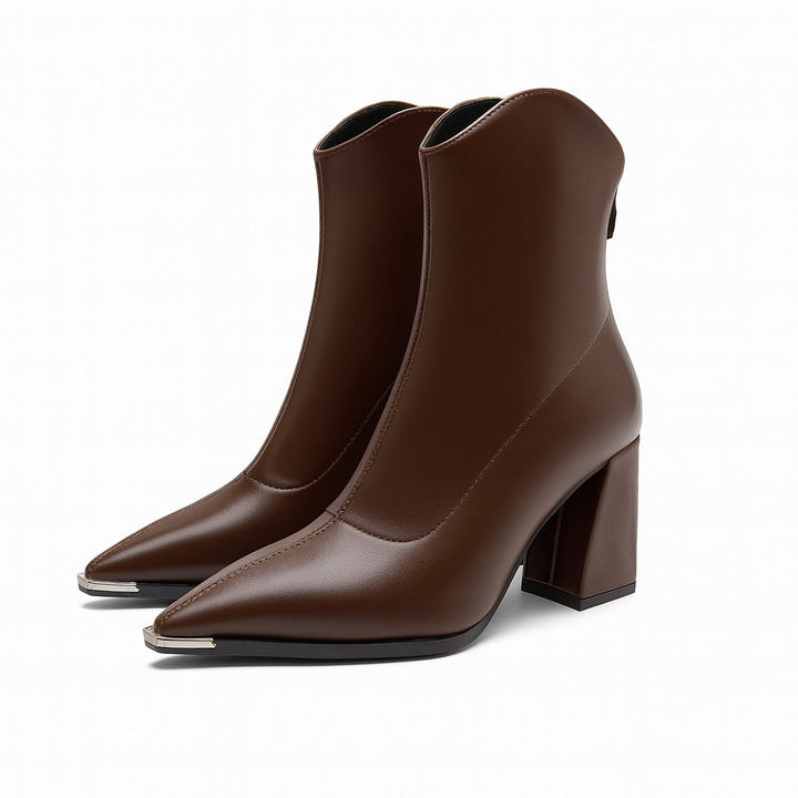 Elegante Damen Stiefeletten im klassischen Stil in Braun