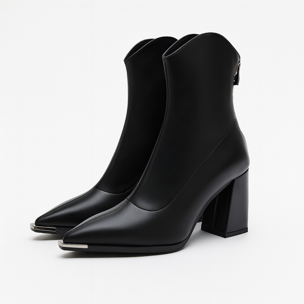 Elegante Damen Stiefeletten im klassischen Stil in Schwarz
