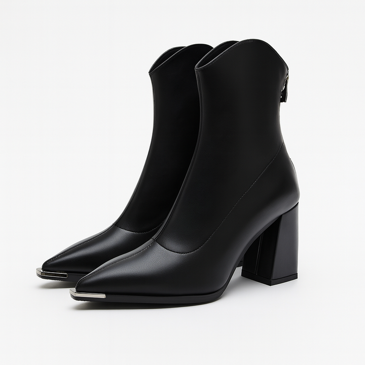 Elegante Damen Stiefeletten im klassischen Stil in Schwarz