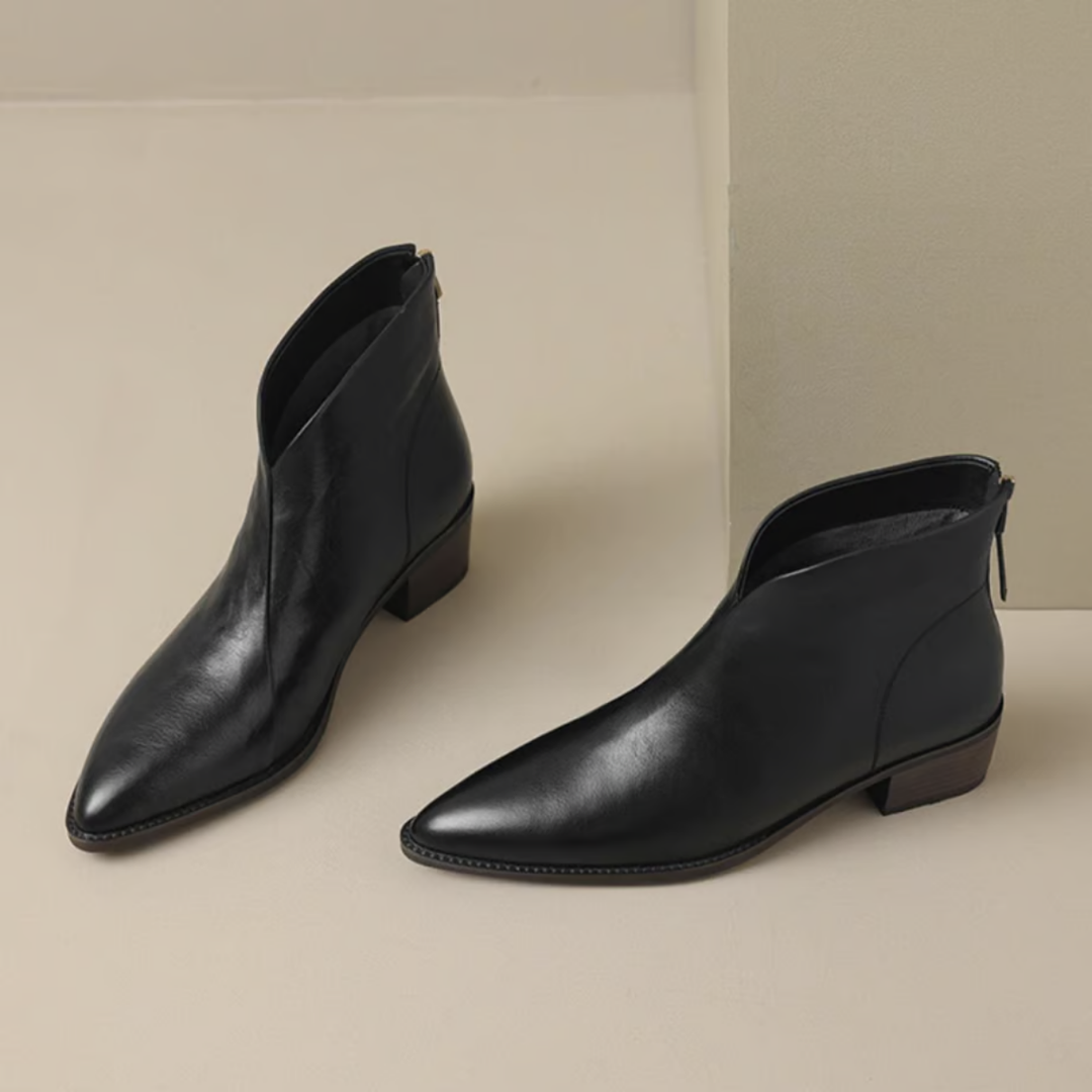 Elegante Damen Stiefeletten mit flachem Absatz