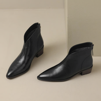 Marie | Elegante Damen Stiefeletten mit flachem Absatz
