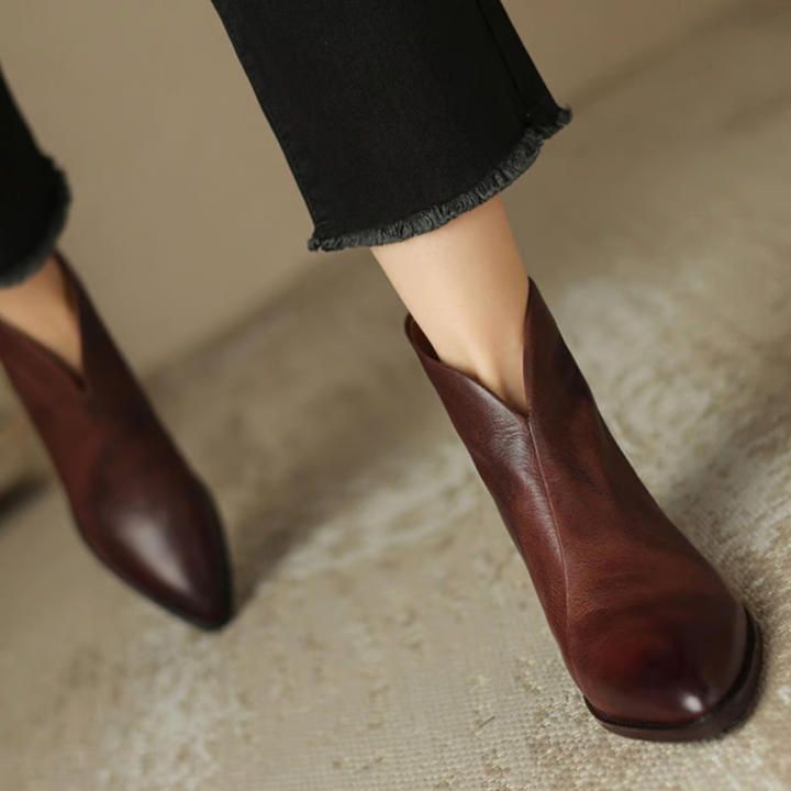 Elegante Damen Stiefeletten mit flachem Absatz (6)