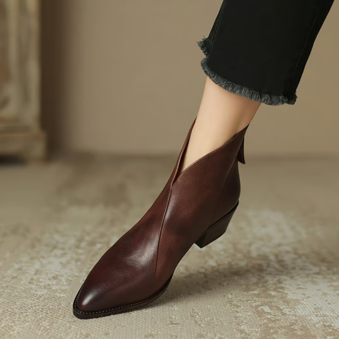 Elegante Damen Stiefeletten mit flachem Absatz (7)