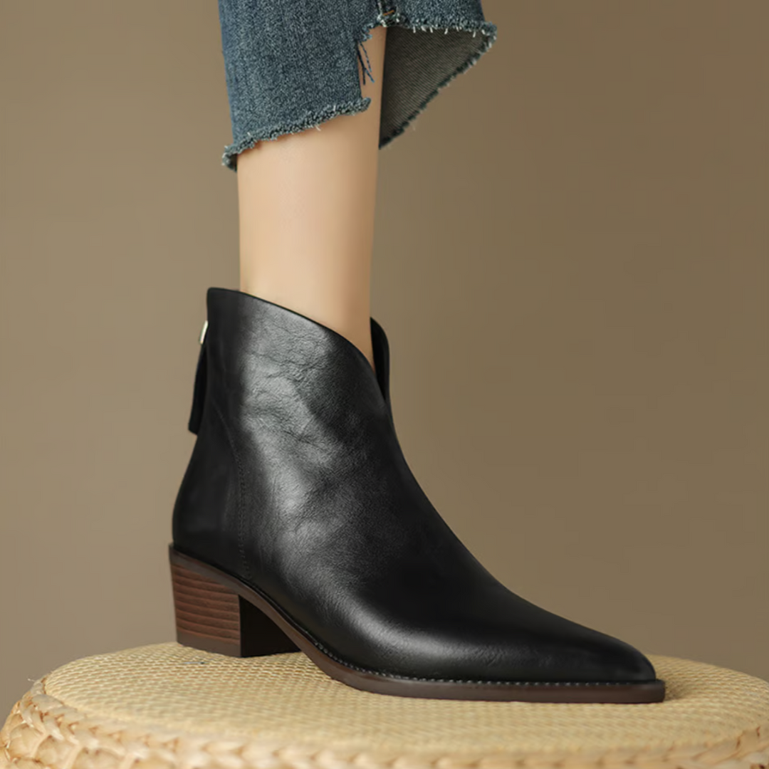 Elegante Damen Stiefeletten mit flachem Absatz (8)