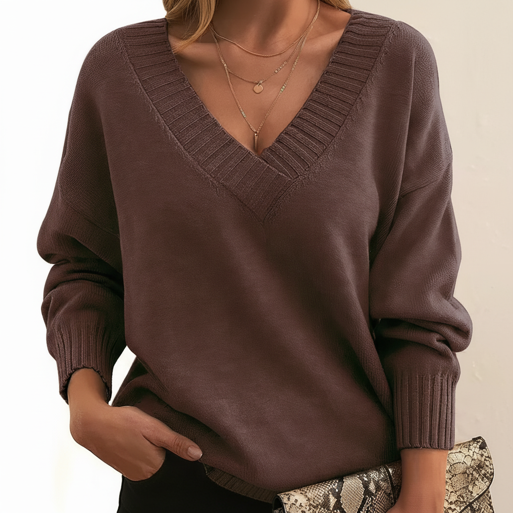 Elegante Damen Strickjacke aus reinem Kaschmir in Braun