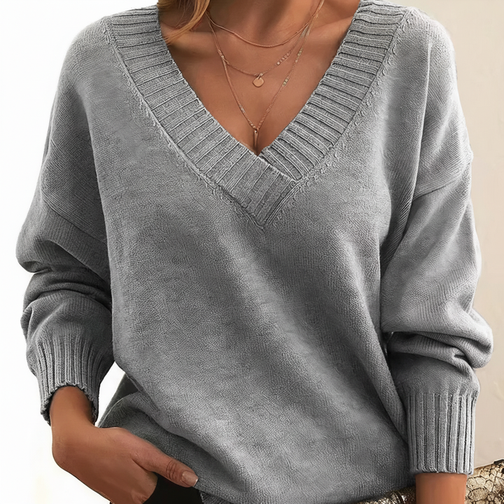 Elegante Damen Strickjacke aus reinem Kaschmir in Grau