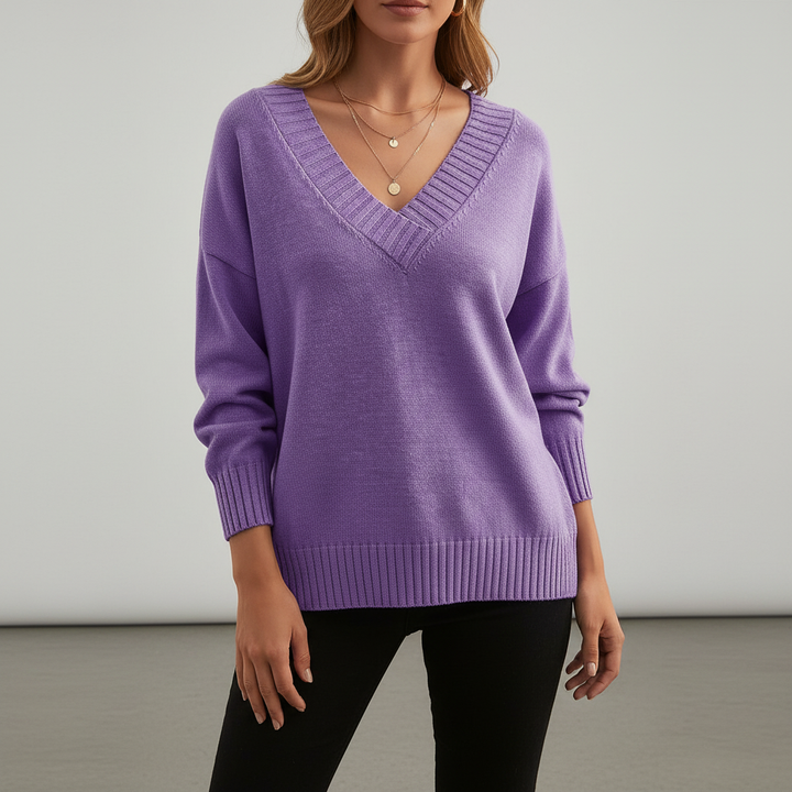 Elegante Damen Strickjacke aus reinem Kaschmir in Lila