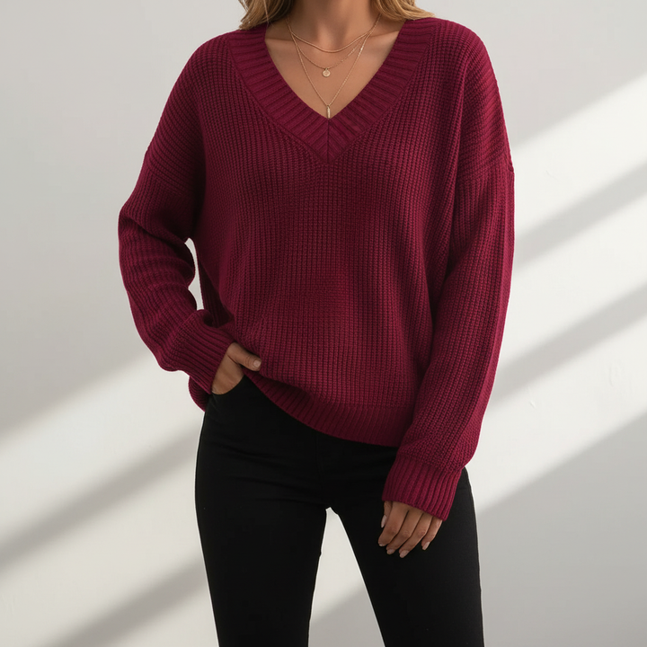Elegante Damen Strickjacke aus reinem Kaschmir in Rot