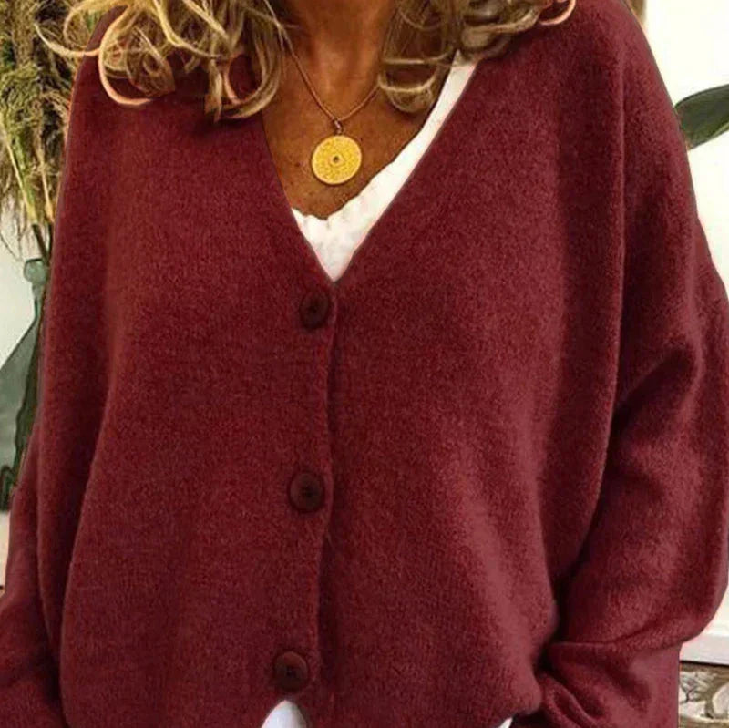 Elegante Damen Strickweste für Alltag in Burgund