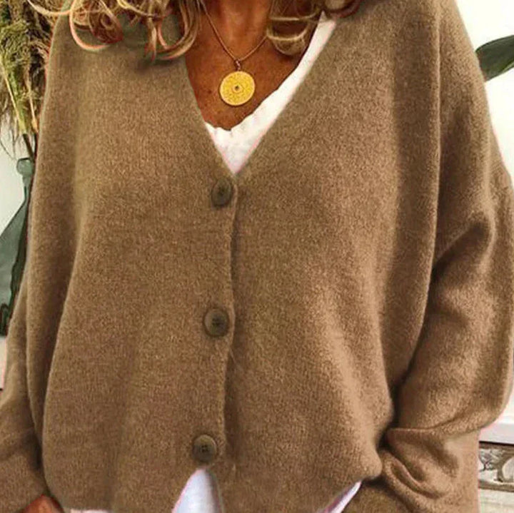 Elegante Damen Strickweste für Alltag in Khaki