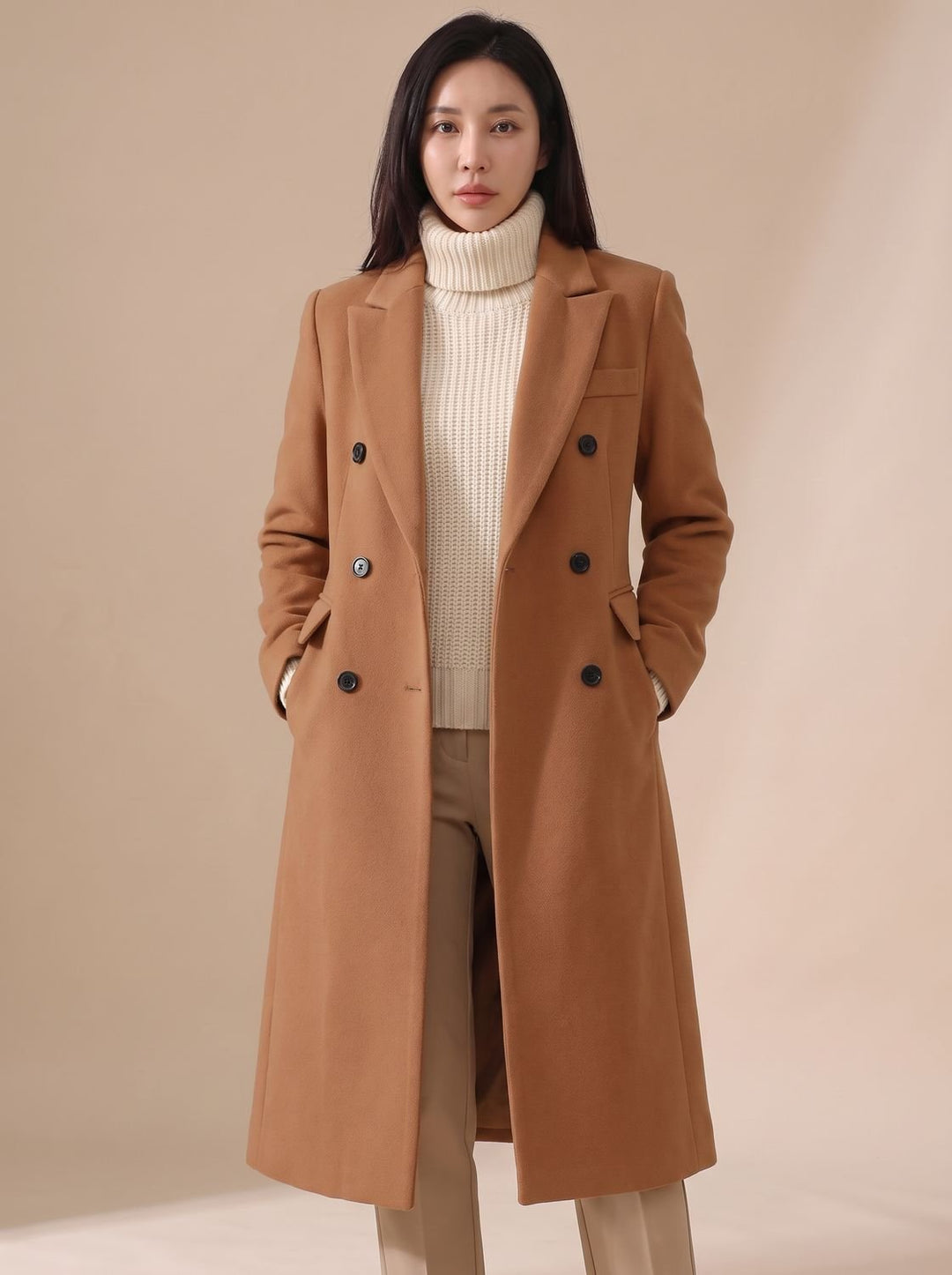 Elegante Damen Winterjacke aus Wolle Tailliert (8)