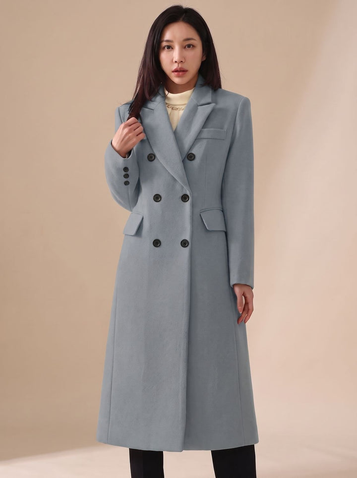 Elegante Damen Winterjacke aus Wolle Tailliert in Grau