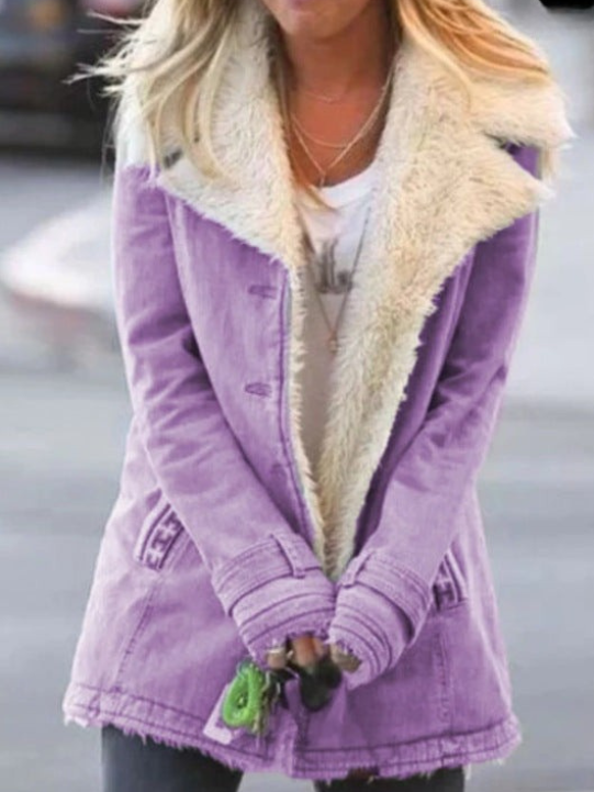 Elegante Damen Winterjacke für den Herbst in Violett