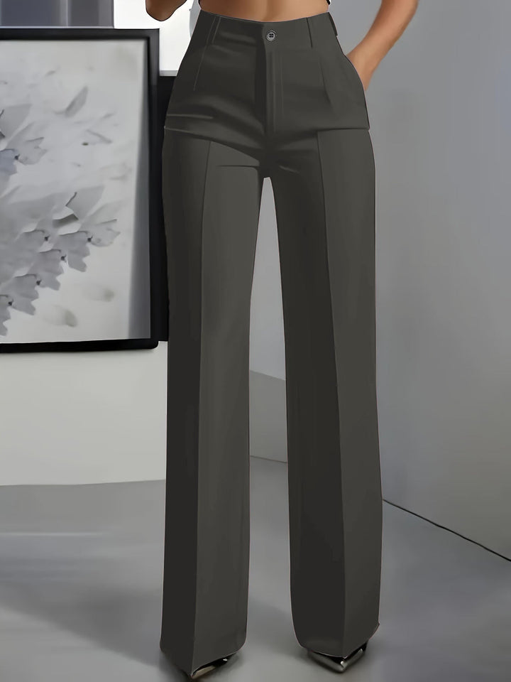 Elegante Damenhose mit zeitlosen Falten in Dunkelgrau