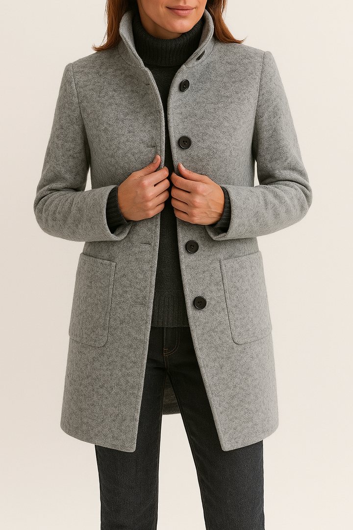 Elegante Damenjacke für Herbsttage in Grau