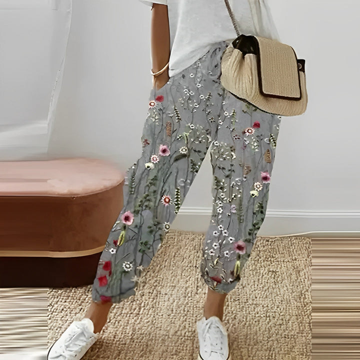 Elegante Damensommerhose mit zeitlosem Stil in Hellgrau