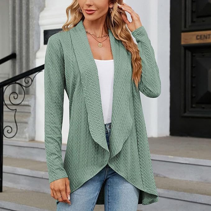 Elegante Drapierte Cardigan in Mint Green