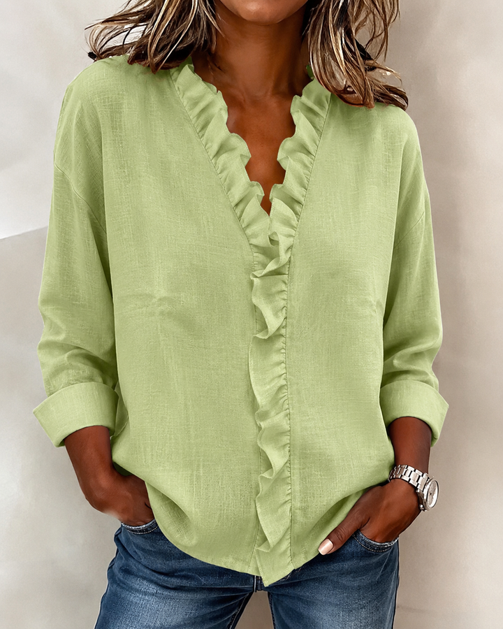 Elegante Dreiviertel-Bluse in Mintgrün