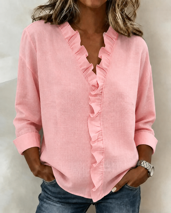 Elegante Dreiviertel-Bluse in Rosa