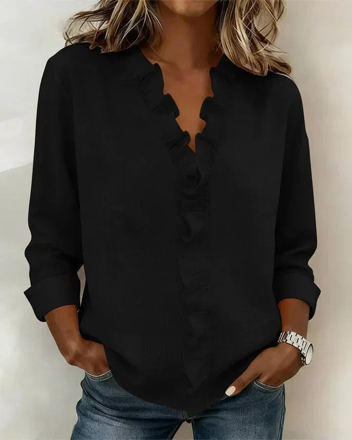 Elegante Dreiviertel-Bluse in Schwarz
