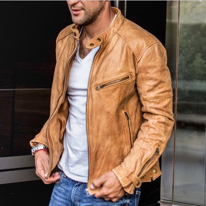 Elegante Fleecejacke für Herren im Herbst in Beige