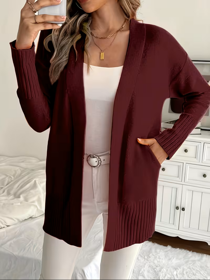 Elegante Fließende Cardigan in Bordeaux