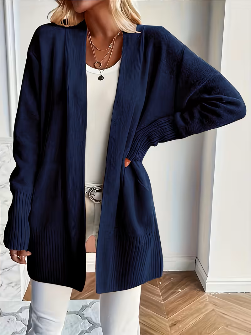 Elegante Fließende Cardigan in Marineblau