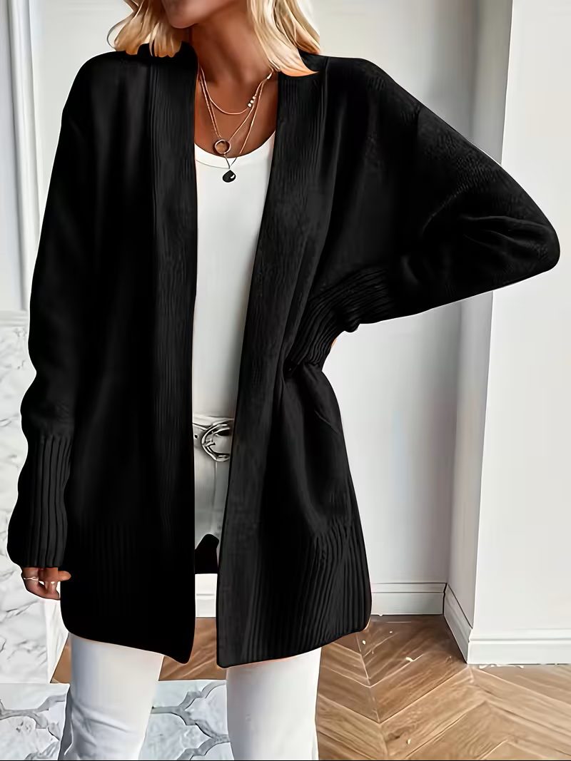Elegante Fließende Cardigan in Schwarz