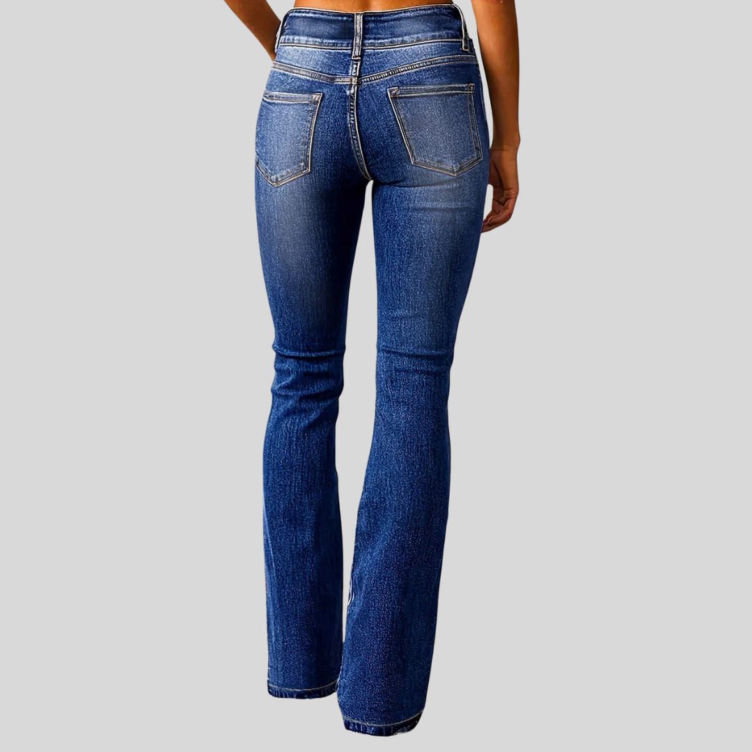 Elegante gewaschene Damenjeans mit hoher Taille (5)
