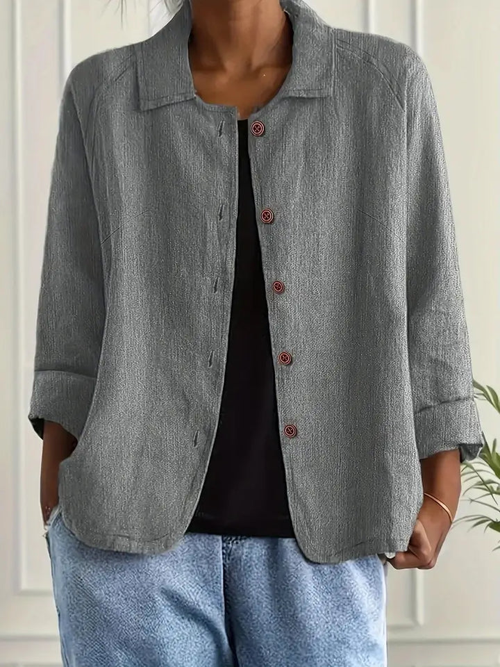 Elegante Hemdjacke in Hellgrau