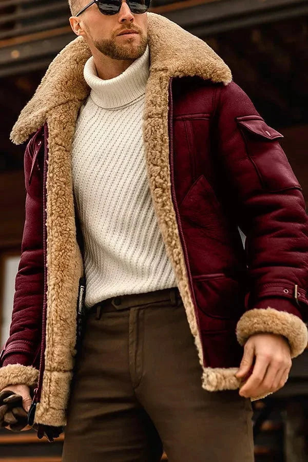 Elegante Herren Jacke im Camel-Stil in Rot