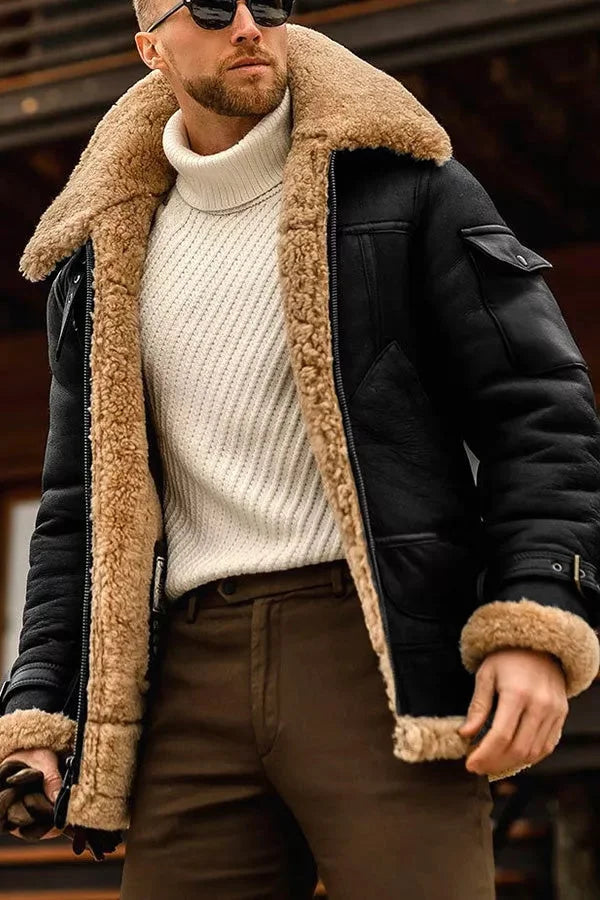 Elegante Herren Jacke im Camel-Stil in Schwarz