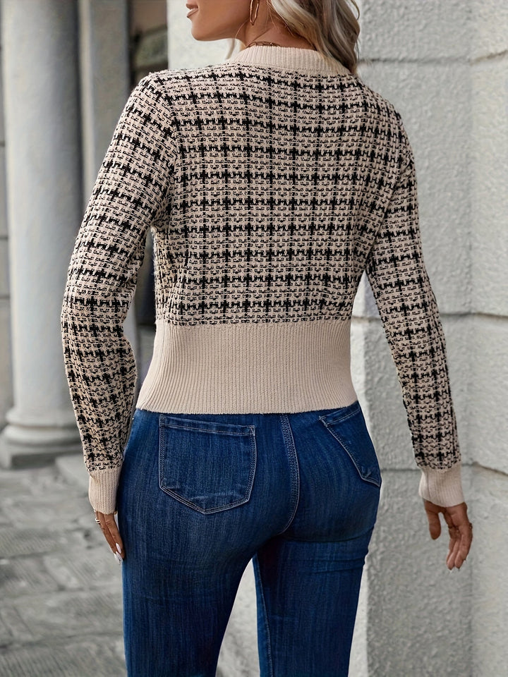 Elegante Kurz-Strickjacke aus Tweed für Damen (2)