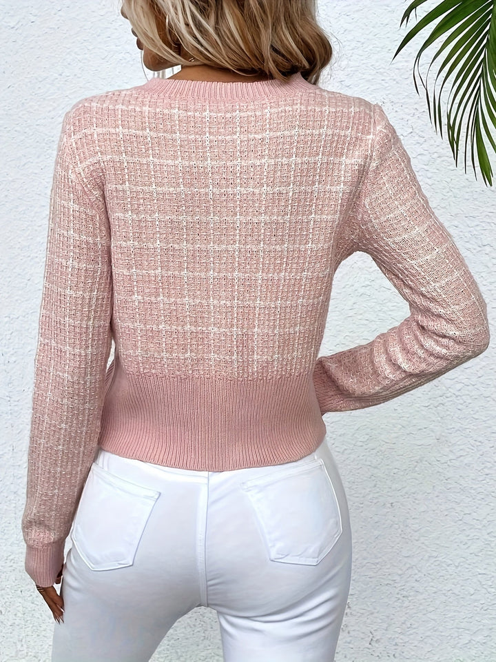 Elegante Kurz-Strickjacke aus Tweed für Damen (6)
