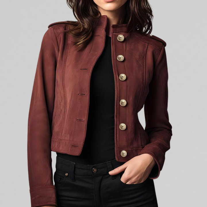 Elegante Kurze Jacke Damen im Blazer-Stil in Rot