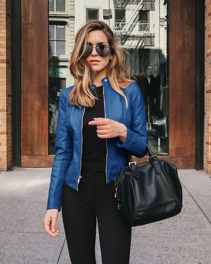 Elegante Kurze Jacke für Damen in Blau