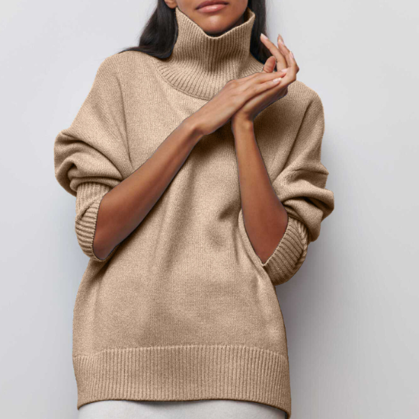 Elegante lange Damen Strickjacke für Herbst in Beige