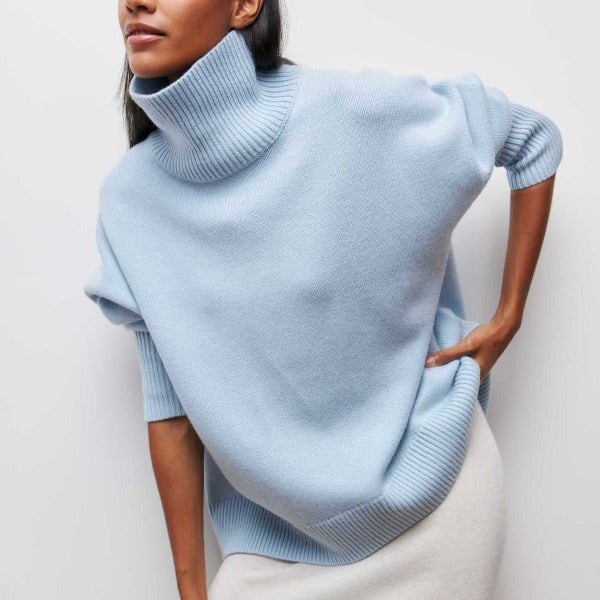 Elegante lange Damen Strickjacke für Herbst in Blau