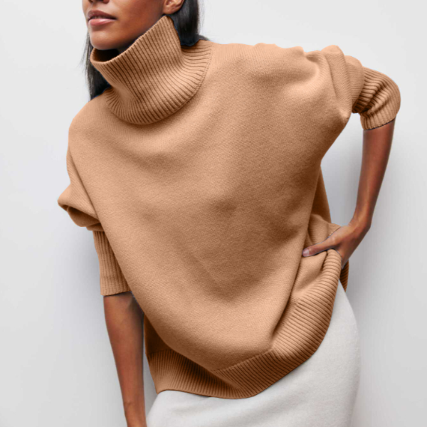 Elegante lange Damen Strickjacke für Herbst in Khaki (Fast Ausverkauft)