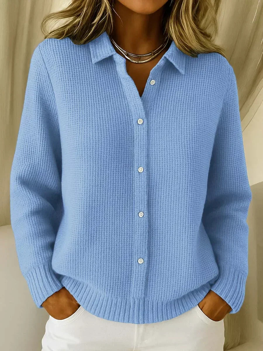 Elegante Langform Cardigan in Blau