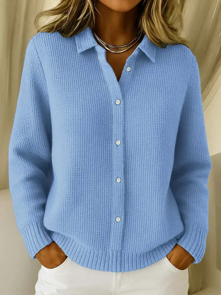 Elegante Langform Cardigan in Blau