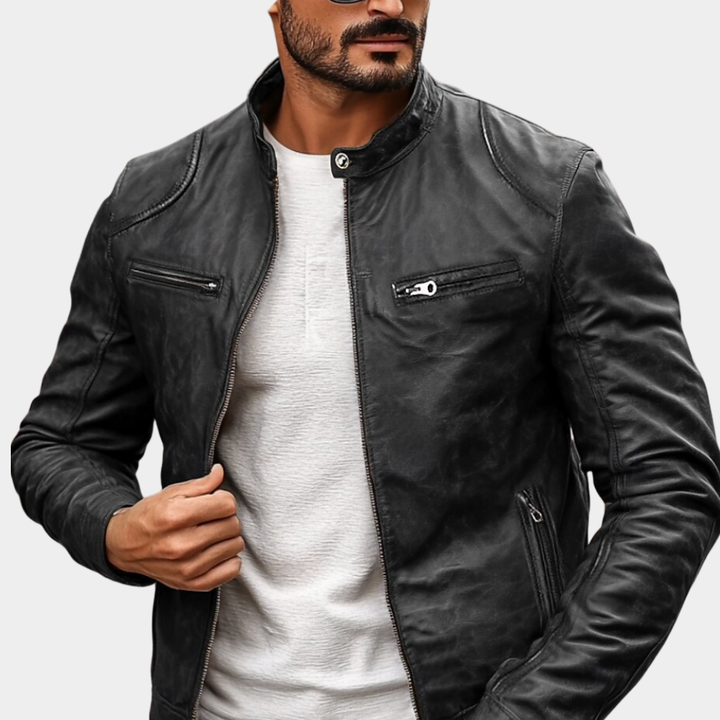 Elegante leichte atmungsaktive Herren-Winterjacke wetterfest in Schwarz