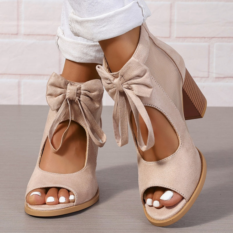 Elegante Orthopädische Absätze mit Schleife in Beige