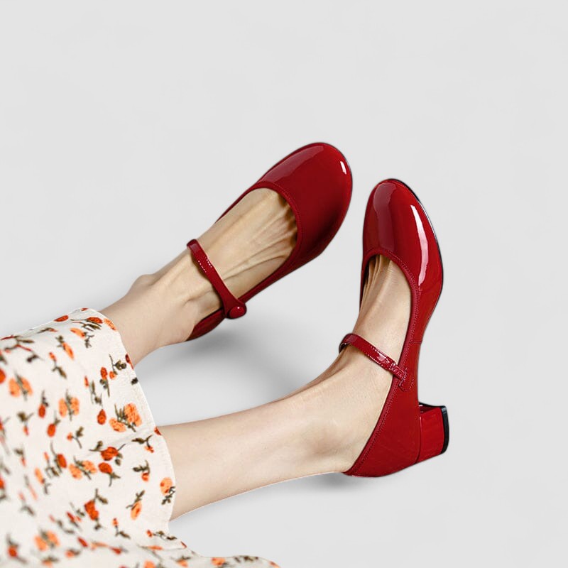 Elegante Orthopädische Mary Janes in Rot