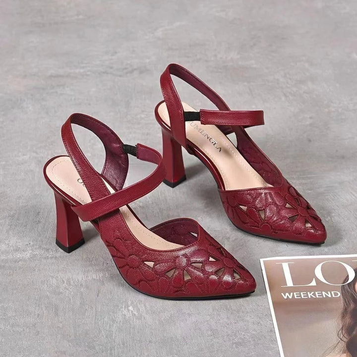 Elegante orthopädische Retro-Heels in Rot