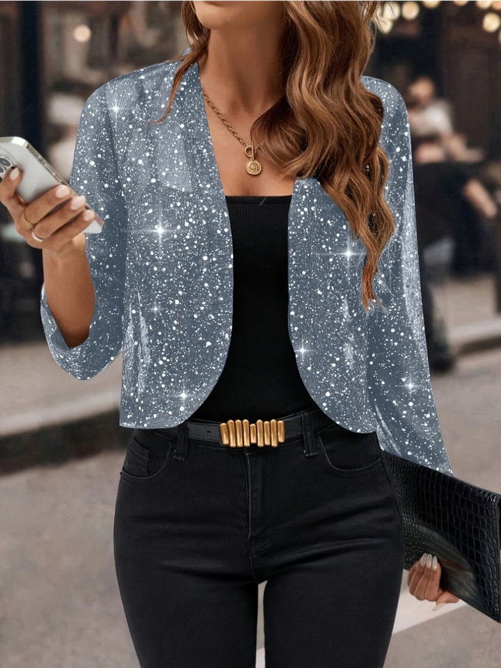 Elegante Pailletten Jacke für Damen in Grau