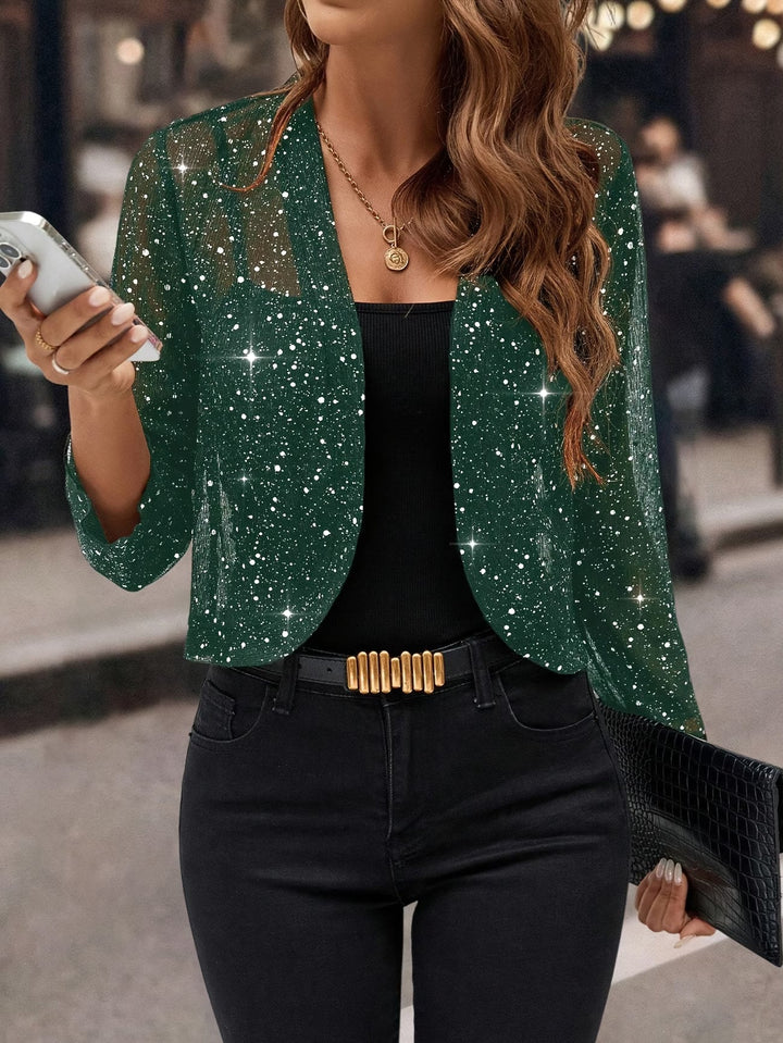 Elegante Pailletten Jacke für Damen in Grün