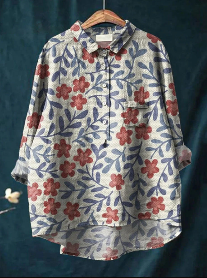 Elegante Romantik-Bluse in Drucken  2